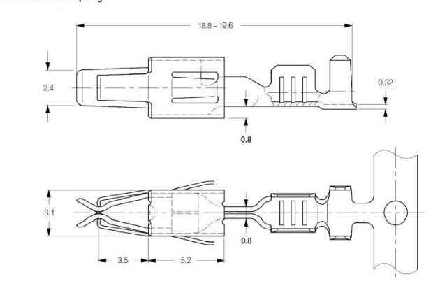 Контакт АМР 927773-3 под провод сечением 1,5-2.5 мм² (к-2)(01-04).