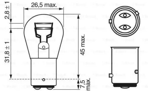 Лампа 12V P21/4W BAZ15d Pure Light 1987302215 (Bosch)